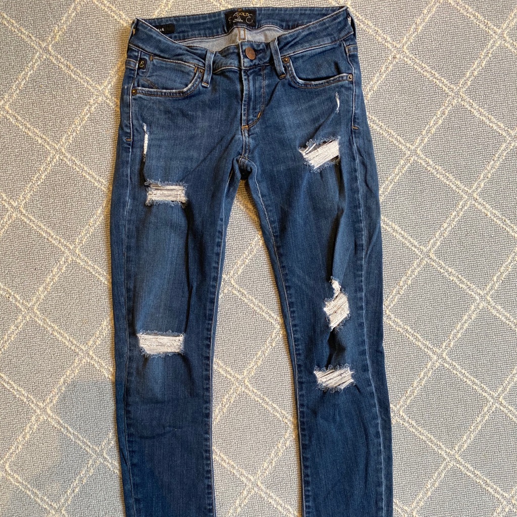 Agolde Jeans - Skinny Ripped Medium Rise